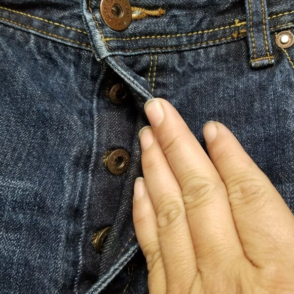 Jasper Conran Jeans Mens 38x32 Blue Straight Fit Stretch Button Fly Denim - Picture 2 of 13